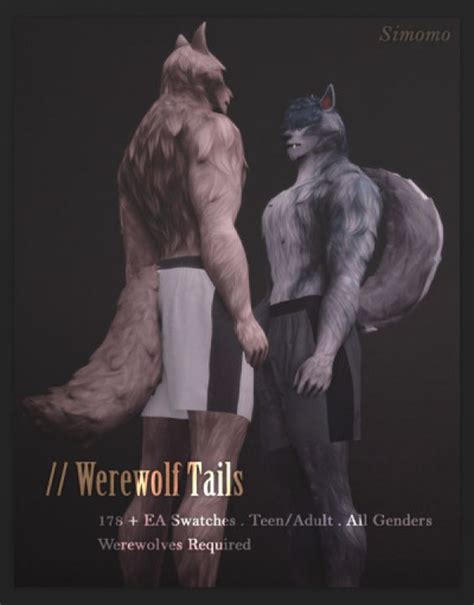 Wolf Ears And Tail. . Sims 4 werewolf cc tail